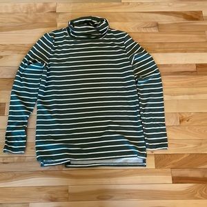 Striped white and green turtleneck top vintage retro style